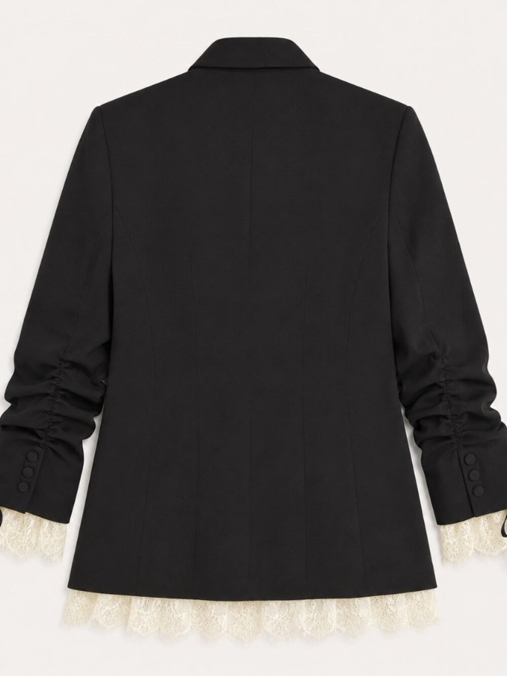 NWT Cinq à Sept Roxie Blazer Black Ivory Lace Crystal Brooch Size 4 - Picture 2 of 7